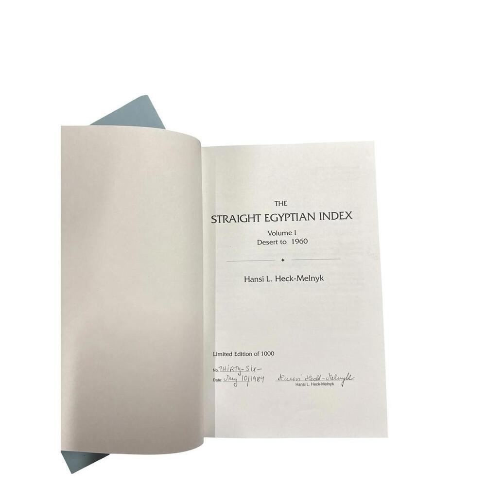 The Straight Egyptian Index Volume 1 Desert Up To 1960 With Author Signature - Picture 2 of 3